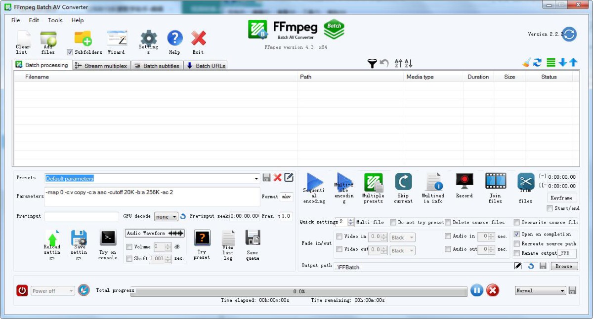 FFmpeg Batch AV Converter v3.0.6 便携版 – FFmpeg界面版