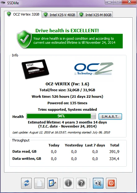 SSD Life v2.5.82中文汉化版 – SSD固态硬盘健康监测工具，保护数据安全并延长硬盘寿命